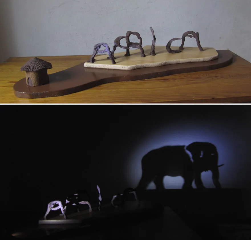 Animal Lover Creates Shadow Art in Tribute to Africa
