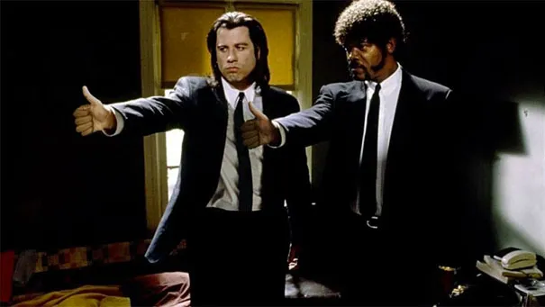 Guns in Action Movie Scenes Replaced with Thumbs-Ups