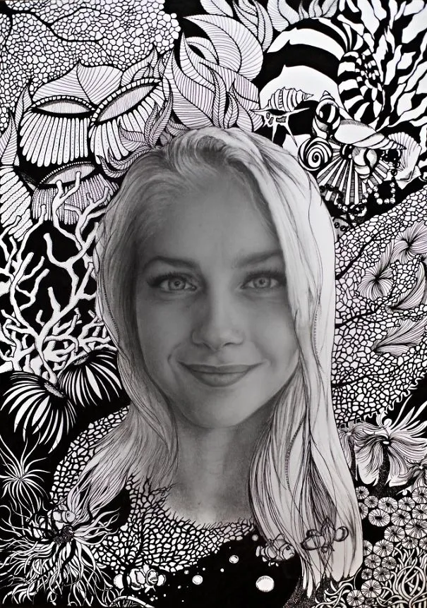 Realistic Pencil And Pen Drawing