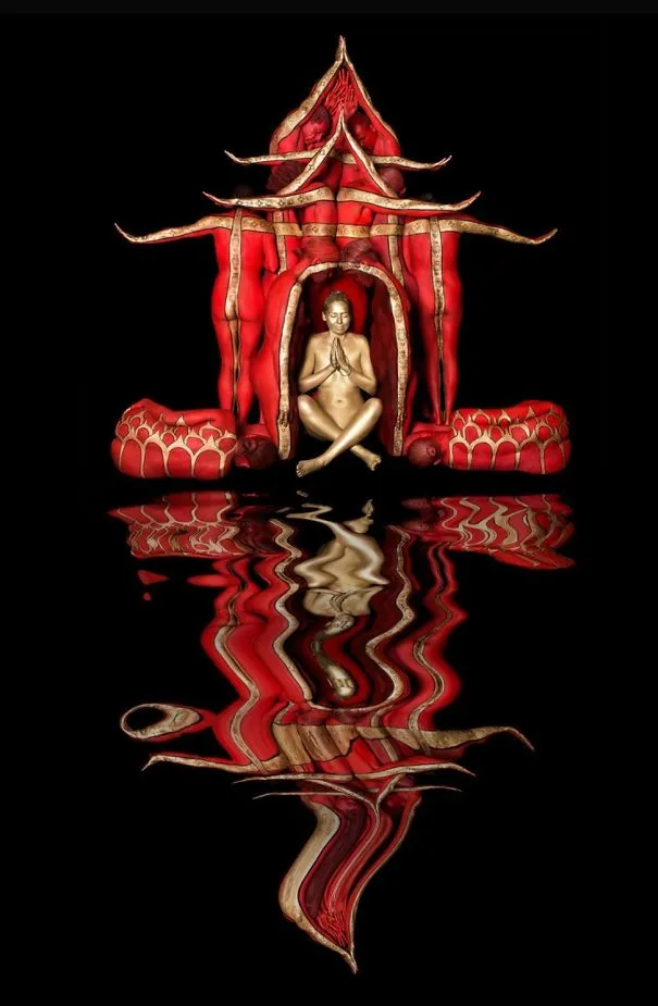 Look Closely, This Temple Is Actually Made From 17 Painted People