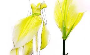 Artist Turns Real Flower Petals Into Fashion Design Illustrations