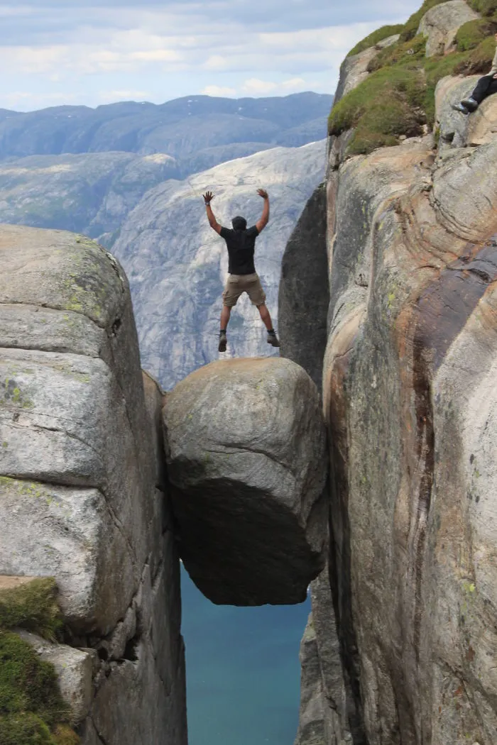 Jumping On The Kjeragbolten!