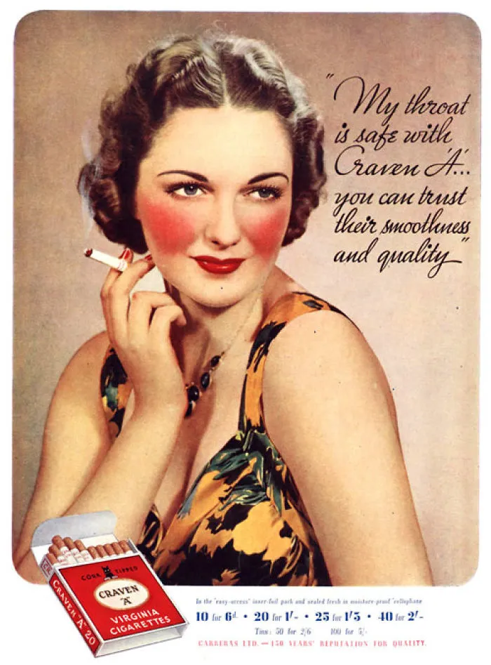 39 Messages You Will Not See Again : Vintage Cigarette Ads To Make You Cringe
