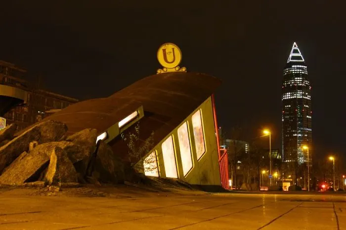 Bockenheimer Warte Station Entrance From 1986 In Frankfurt, Germany