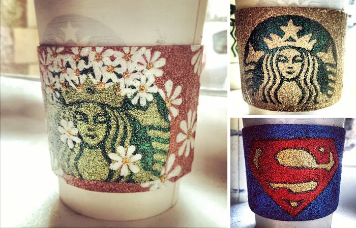 Starbucks Coffee Cups And Sleeves Art By Maria A. Aristidou