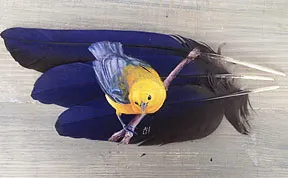 I Use Feathers As Canvases For My Intricate Animal Paintings