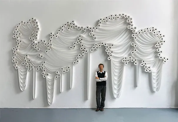 Hundreds of Toilet Paper Rolls Turned Into Art