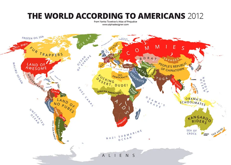 31 Maps Mocking National Stereotypes Around the World