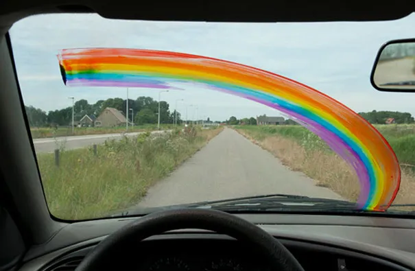 DIY Windshield Rainbow [Pic]