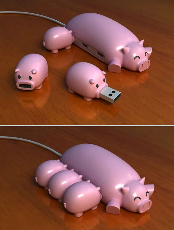 Pig Buddy: Cutest USB Hub & Flash Drives Ever