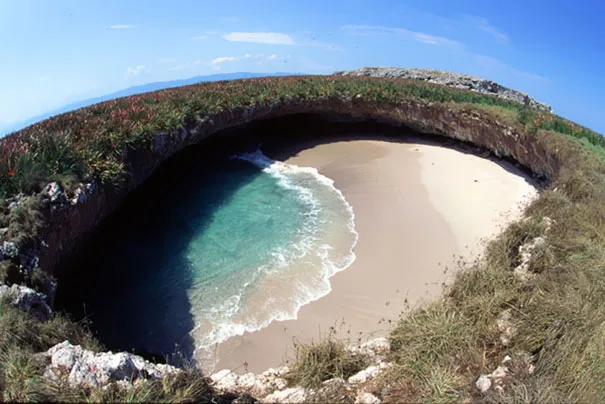 Hidden Beach on Marieta Islands, Mexico 