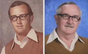 School Teacher Wears The Same Outfit For Yearbook Pictures for 40 Years