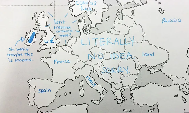Americans Were Asked To Place European Countries On A Map. Here's What They Wrote: