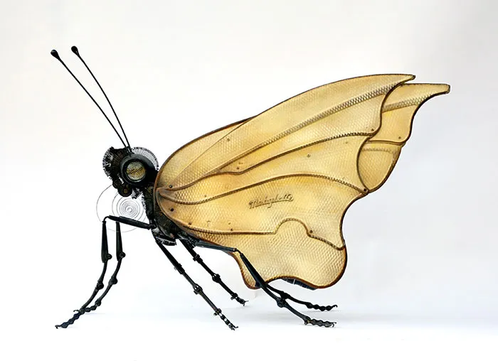 Artist Creates Amazing Insect Sculptures Using Nothing But Old Car Parts and Scrap Metal