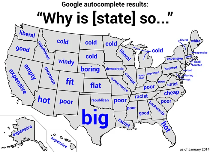 What People Think Of Various Countries According To Google Autocomplete