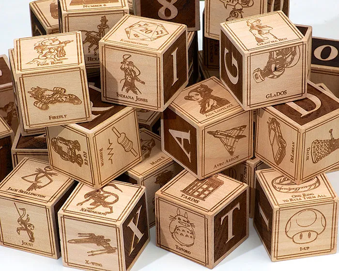 Guy Creates A Nerdy Set Of Alphabet Blocks For His Newborn Son