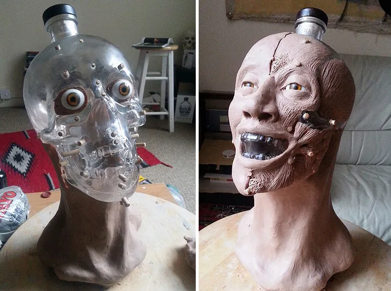 Forensic Artist Reconstructs Face From A Skull-Shaped Vodka Bottle