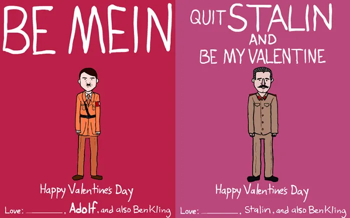 Dictator and Famous People Valentine Day Cards by Ben Kling