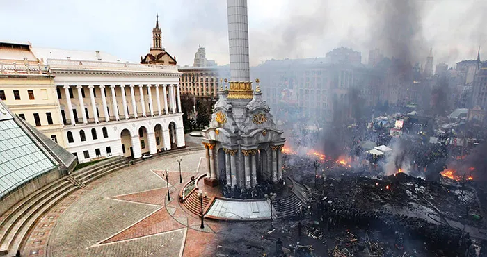 Before And After: Kiev's Independence Square After Ukrainian Riots
