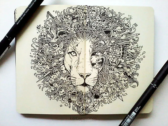 Impressively Detailed Pen Doodles By Kerby Rosanes