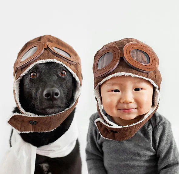 Mom Takes Adorable Matching Portraits Of Her 10 Month-Old Baby And Their Rescue Dog