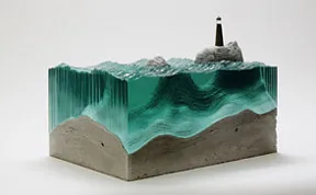Self-Taught Artist Layers Glass Sheets Together To Form Ocean Waves
