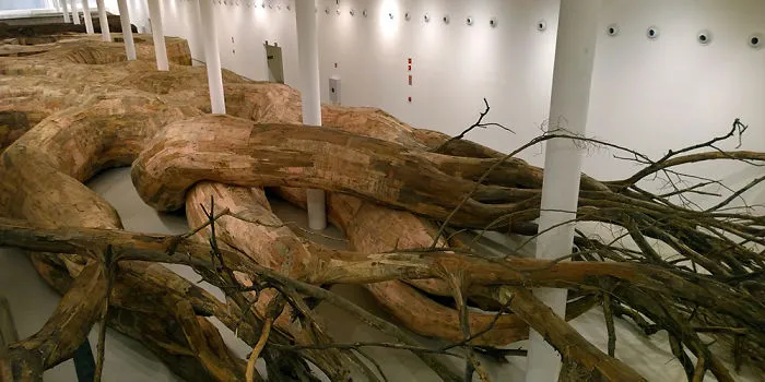 Artist Uses Repurposed Wood To Build Giant Root-like Tunnels You Can Explore From The Inside