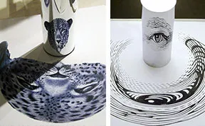 23 Stunning Anamorphic Artworks That Can Only Be Seen With A Mirror Cylinder