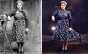 Historic Glass-Plate Photos From Romania Restored And Turned Into Colorful Art