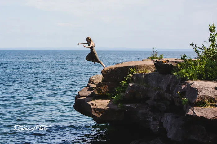 Madeline Island Senior Jumps Off Cliff For Grad Portrait