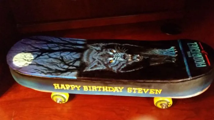 Hand Painted Skateboard Cake