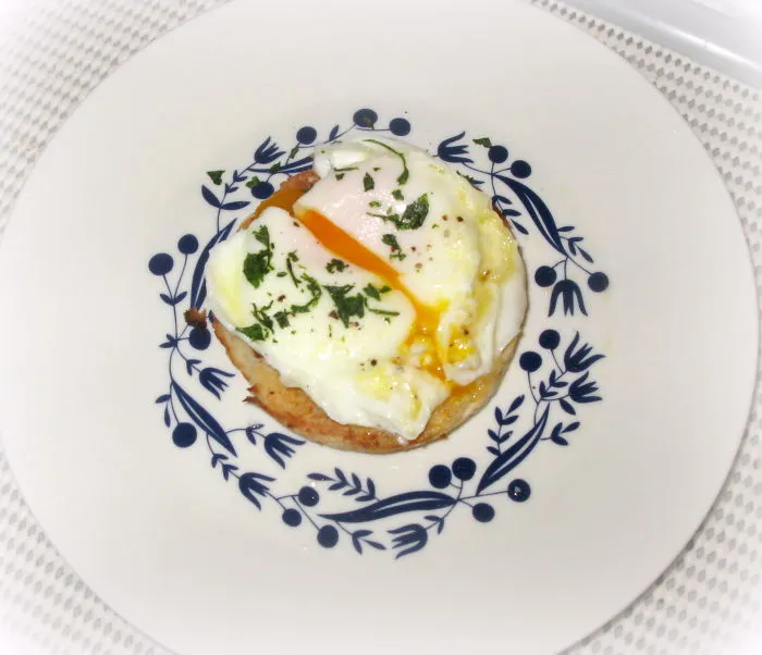 Perfectly Cooked Poached Egg On Toasted Muffin