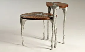 I Make Unique Furniture By Pouring Cast Aluminum Onto Wood