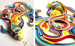 Mesmerizing Paper Art Made From Strips Of Colored Paper by Yulia Brodskaya