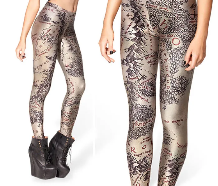 Middle Earth Map Leggings