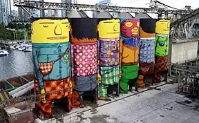 Twin Brothers Turn 70 Ft Silos In Vancouver Into Colorful Giants