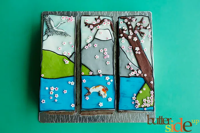 Inspired By Japanese Painting - Cake