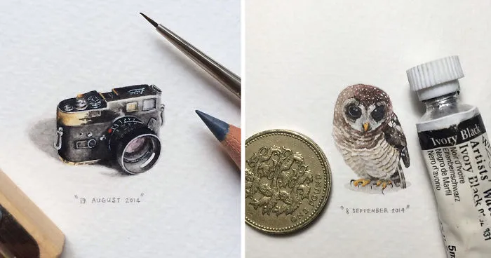 365 Postcards For Ants: Illustrator Creates One Mini Painting Per Day For A Year