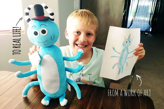This Kid's Drawing And His Budsies Plush