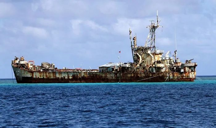 Brp Sierra Madre Guarding Philippine Ayungin  Shoal