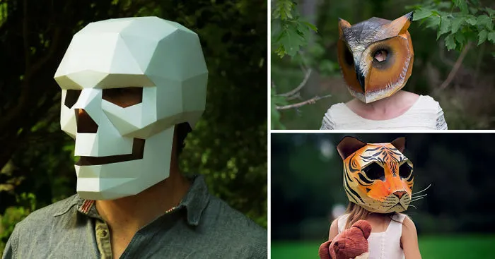 DIY Geometric Paper Masks That You Can Print Out At Home