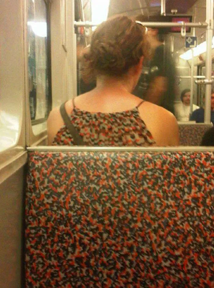 Woman &amp; Subway-train-seats