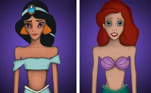 Disney Characters Reimagined As Victims Of Anorexia