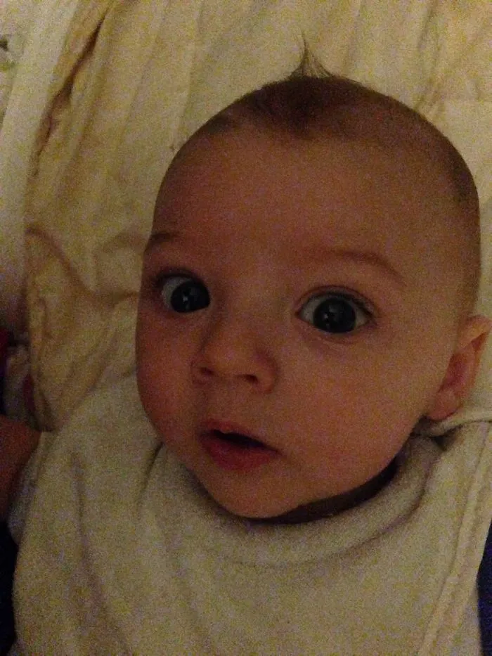 Baby Looks Like Alfalfa From Little Rascals