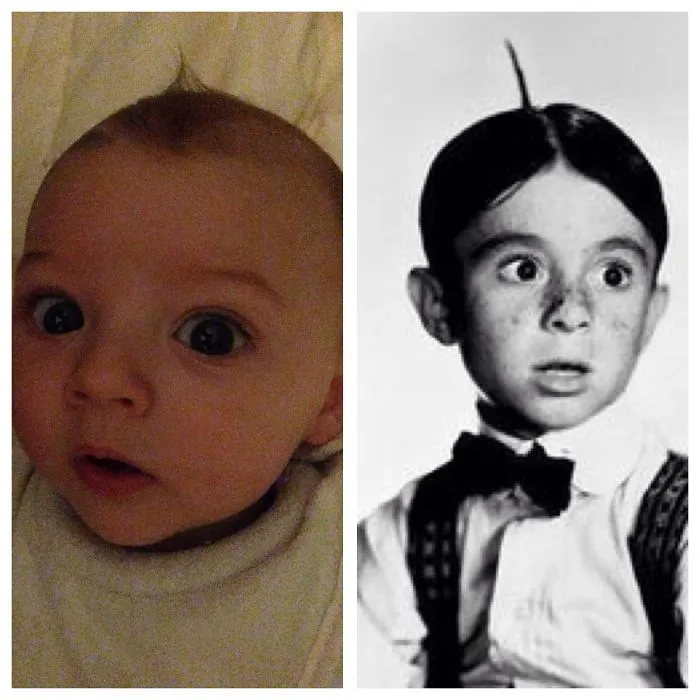Baby Looks Like Alfalfa From Little Rascals