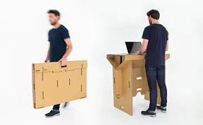 This Standing Cardboard Desk Is Portable, Recyclable, And Is Strong Enough To Hold An Adult