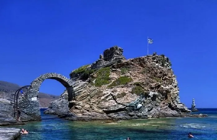Bridge To Kato Kastro, Andros, Greece
