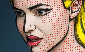 2d Portraits Painted Onto Human Faces