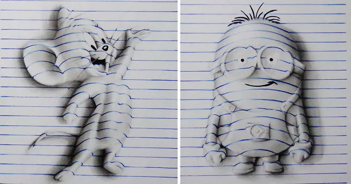 15-Year-Old Artist Creates Awesome 3D Notebook Drawings