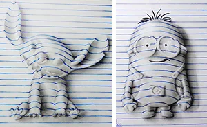 15-Year-Old Artist Creates Awesome 3D Notebook Drawings